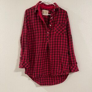 Victoria Secret Red Plaid Sleep Shirt - Small